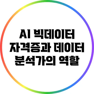 AI 빅데이터 자격증과 데이터 분석가의 역할