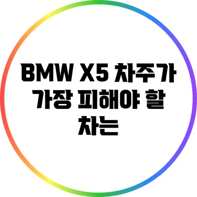 BMW X5 차주가 가장 피해야 할 차는?