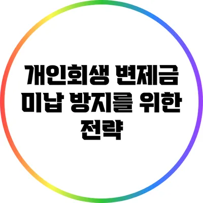 개인회생 변제금 미납 방지를 위한 전략