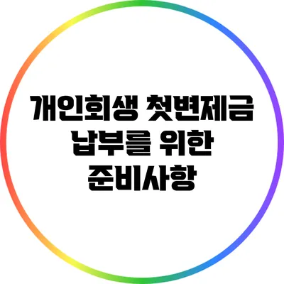 개인회생 첫변제금 납부를 위한 준비사항