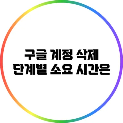 구글 계정 삭제: 단계별 소요 시간은?