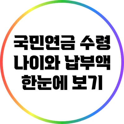 국민연금 수령 나이와 납부액 한눈에 보기