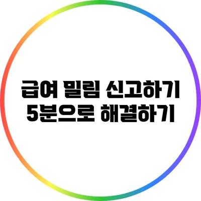 급여 밀림 신고하기: 5분으로 해결하기