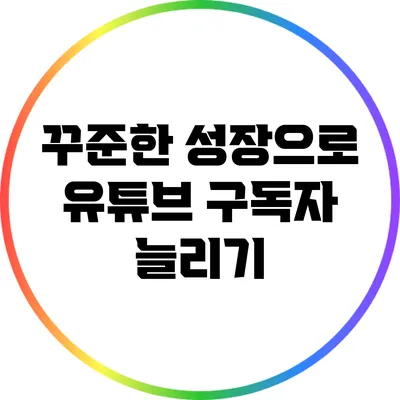 꾸준한 성장으로 유튜브 구독자 늘리기