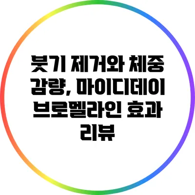 붓기 제거와 체중 감량, 마이디데이 브로멜라인 효과 리뷰