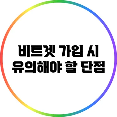 비트겟 가입 시 유의해야 할 단점