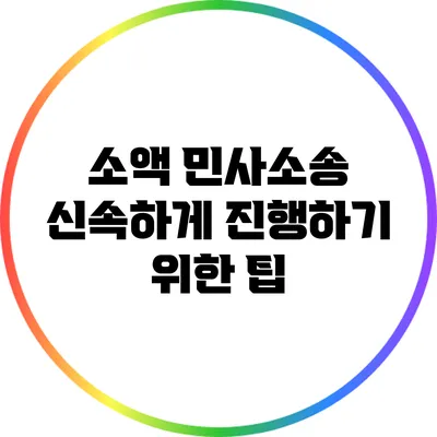 소액 민사소송 신속하게 진행하기 위한 팁