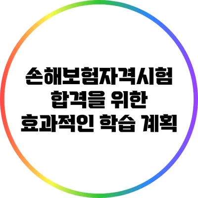 손해보험자격시험 합격을 위한 효과적인 학습 계획