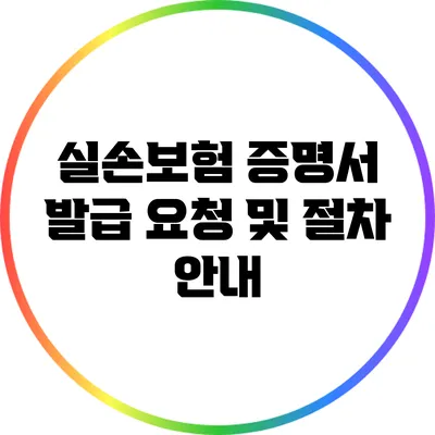 실손보험 증명서 발급 요청 및 절차 안내