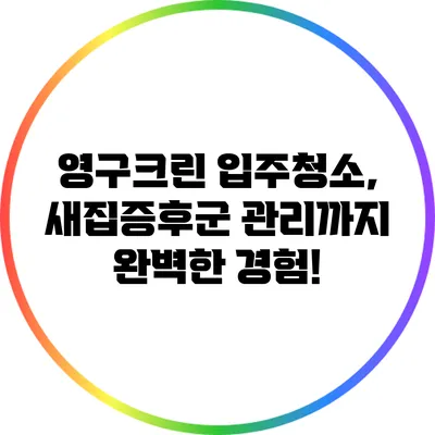 영구크린 입주청소, 새집증후군 관리까지 완벽한 경험!