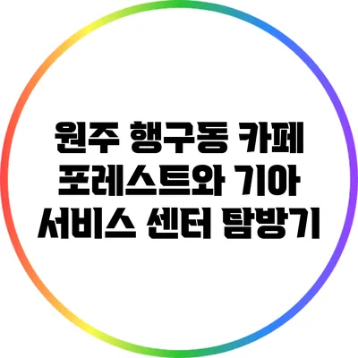 원주 행구동 카페 포레스트와 기아 서비스 센터 탐방기