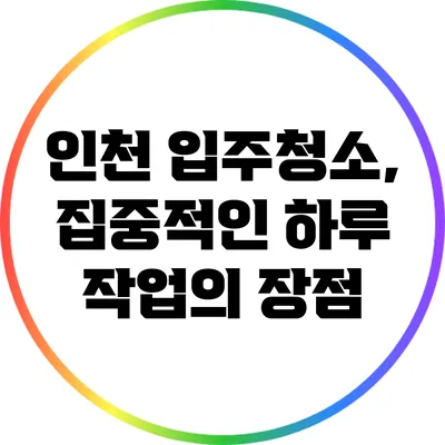 인천 입주청소, 집중적인 하루 작업의 장점