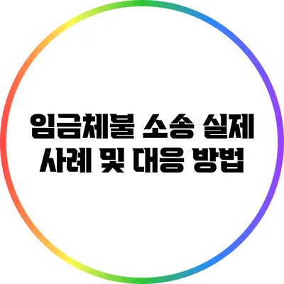 임금체불 소송: 실제 사례 및 대응 방법