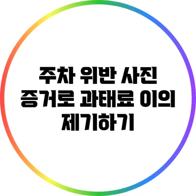 주차 위반 사진 증거로 과태료 이의 제기하기