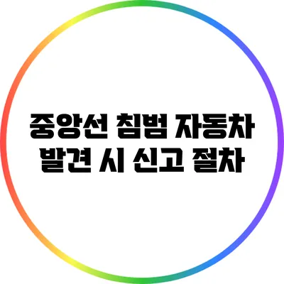 중앙선 침범 자동차 발견 시 신고 절차