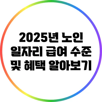 2025년 노인 일자리 급여 수준 및 혜택 알아보기