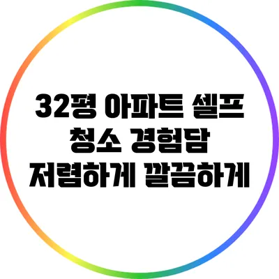 32평 아파트 셀프 청소 경험담: 저렴하게 깔끔하게