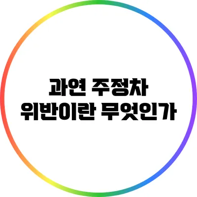 과연 주정차 위반이란 무엇인가?