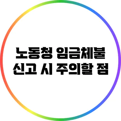 노동청 임금체불 신고 시 주의할 점