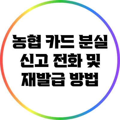 농협 카드 분실 신고 전화 및 재발급 방법