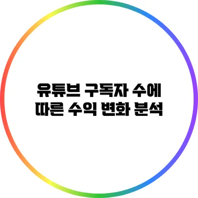 유튜브 구독자 수에 따른 수익 변화 분석