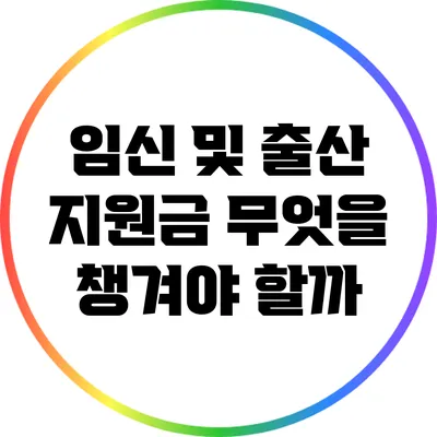 임신 및 출산 지원금: 무엇을 챙겨야 할까?