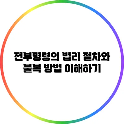 전부명령의 법리: 절차와 불복 방법 이해하기