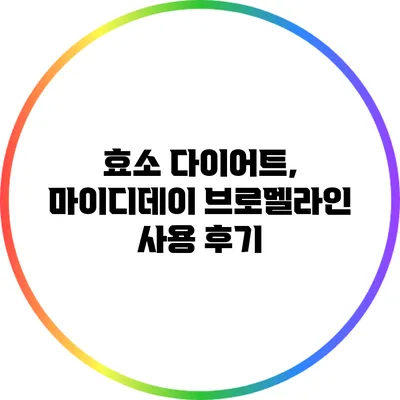 효소 다이어트, 마이디데이 브로멜라인 사용 후기