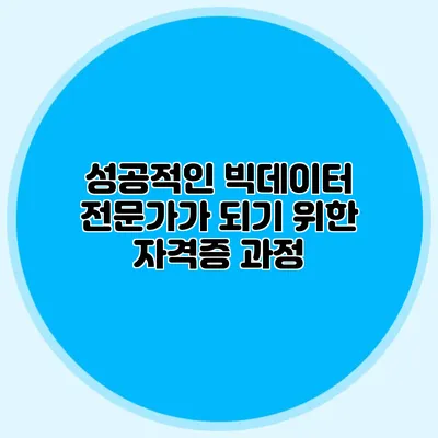 성공적인 빅데이터 전문가가 되기 위한 자격증 과정