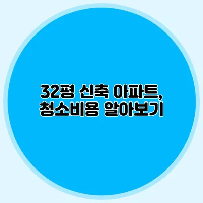 32평 신축 아파트, 청소비용 알아보기