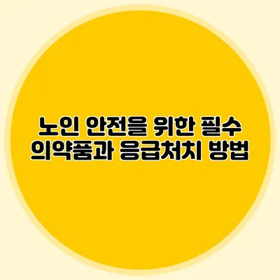 노인 안전을 위한 필수 의약품과 응급처치 방법