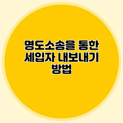 명도소송을 통한 세입자 내보내기 방법