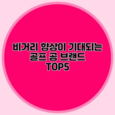 비거리 향상이 기대되는 골프 공 브랜드 TOP5