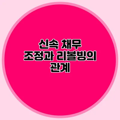 신속 채무 조정과 리볼빙의 관계