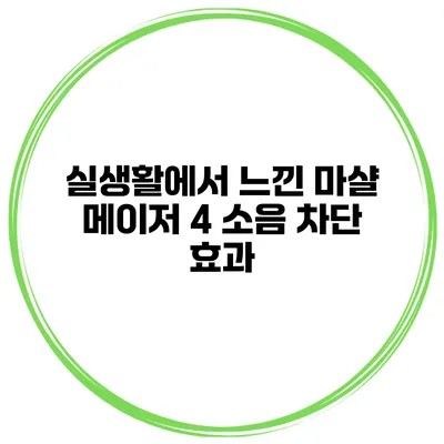 실생활에서 느낀 마샬 메이저 4 소음 차단 효과