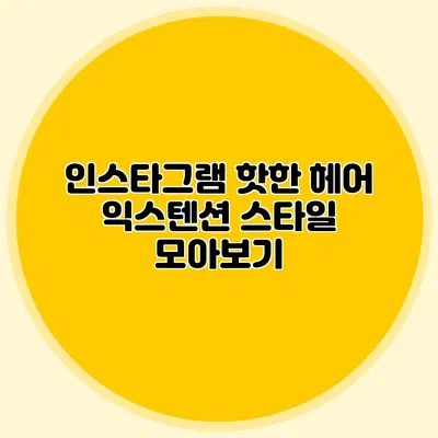 인스타그램 핫한 헤어 익스텐션 스타일 모아보기