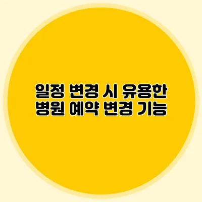 일정 변경 시 유용한 병원 예약 변경 기능